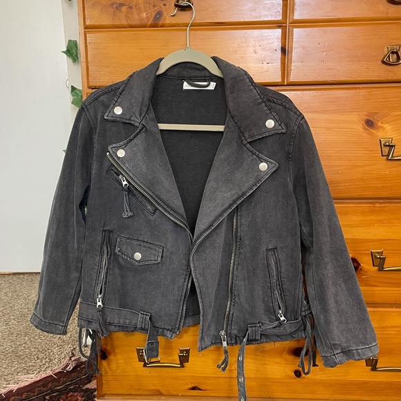 jet setter black denim jacket